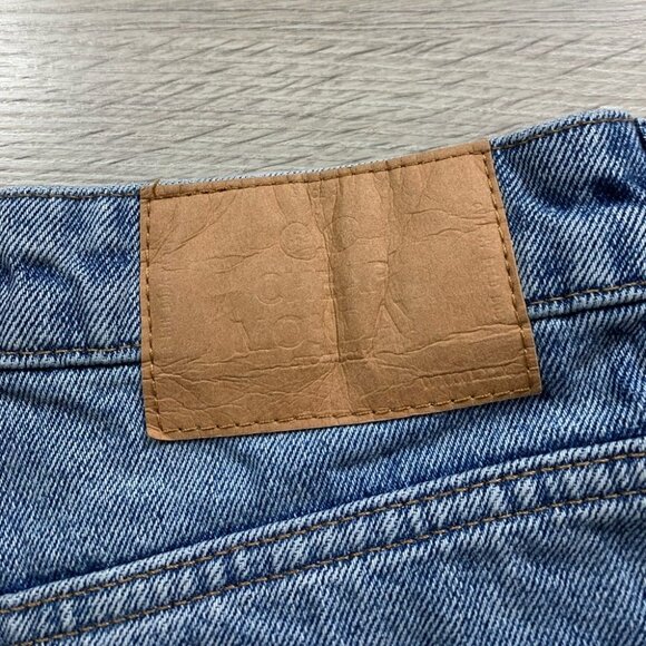 CHEAP MONDAY Ally Blue Gem High Waist Raw Hem Ankle Straight Jeans - Picture 8 of 16